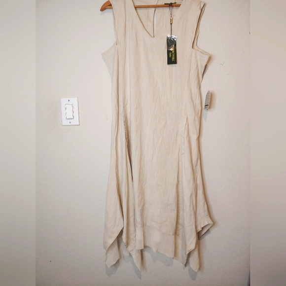 For Cynthia Dress Linen Blend Sleeveless Scarf Hem Size Petite PXL MSRP $89 - Picture 1 of 8